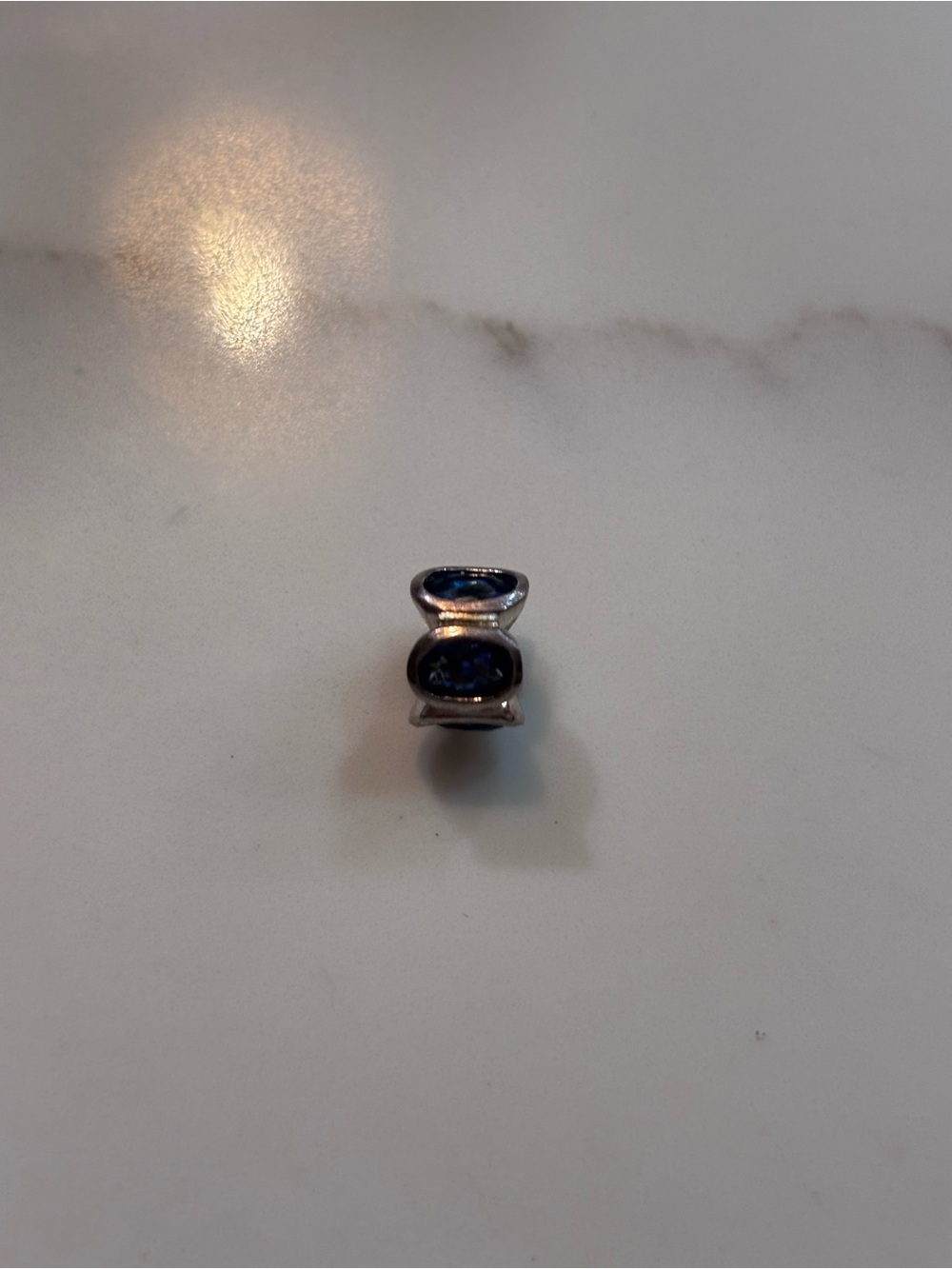 Sterling Silver Blue Gem Charm - Pandora Compatible